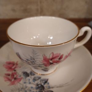 Teacup and saucer Clare fine bone china made in England